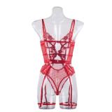 Embroidered Hanging Socks Shapewear Jumpsuit