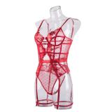 Embroidered Hanging Socks Shapewear Jumpsuit