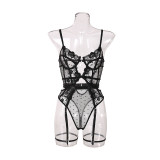 Embroidered Hanging Socks Shapewear Jumpsuit