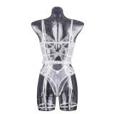 Embroidered Hanging Socks Shapewear Jumpsuit