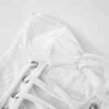 Mesh Strap Strapless Dress