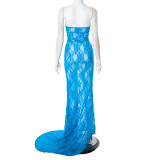 Mesh Strap Strapless Dress
