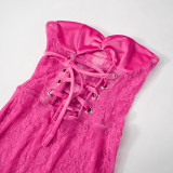 Mesh Strap Strapless Dress