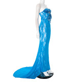Mesh Strap Strapless Dress