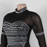 Hot Stamping, Perspective Splicing, Split Elastic Dress