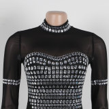 Hot Stamping, Perspective Splicing, Split Elastic Dress