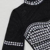 Hot Stamping, Perspective Splicing, Split Elastic Dress