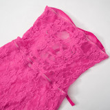 Mesh Strap Strapless Dress