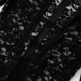 Lace See-through Zipper Nightclub Jumpsuit