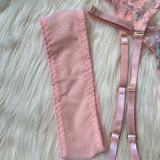 Sexy Lingerie Mesh Embroidery See-through Suit