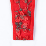 Metal Hollow Chain Halter Cross Sexy Bodysuit