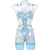 Metal Hollow Chain Halter Cross Sexy Bodysuit