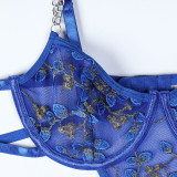 Metal Hollow Chain Halter Cross Sexy Bodysuit