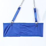 Metal Hollow Chain Halter Cross Sexy Bodysuit