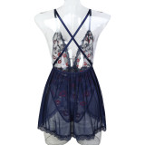 Lip Lace See-through Suspender Jumpsuit Two-piece Dress