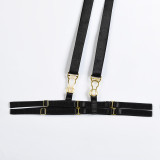 Mesh Spliced ​​back-breasted Halter Neck and Leg Ring Underwear