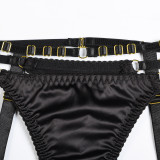 Mesh Spliced ​​back-breasted Halter Neck and Leg Ring Underwear