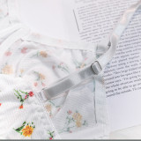 Pastoral Style Small Floral Steel Ring Two-piece Set