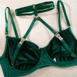 Erotic Underwear See-through Halter Neck Comfortable Garter Buckle Two-piece Set