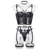 Mesh Spliced ​​back-breasted Halter Neck and Leg Ring Underwear