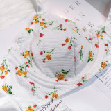 Pastoral Style Small Floral Steel Ring Two-piece Set