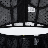 Three-piece Sexy Underwear Set with Chain and Polka Dots