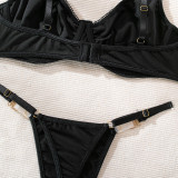 Erotic Underwear See-through Halter Neck Comfortable Garter Buckle Two-piece Set