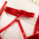 Erotic Underwear See-through Halter Neck Comfortable Garter Buckle Two-piece Set