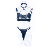 Erotic Underwear See-through Halter Neck Comfortable Garter Buckle Two-piece Set