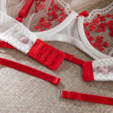 Contrast Embroidery Passion Two Piece Suit