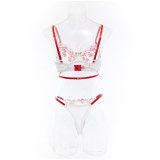 Contrast Embroidery Passion Two Piece Suit