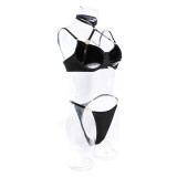 Erotic Underwear See-through Halter Neck Comfortable Garter Buckle Two-piece Set