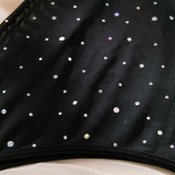 Sequined Underwire Push-up Gloves and Rope Three-piece Set