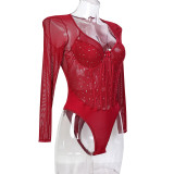 Sparkly Sequin Long-sleeved Jumpsuit