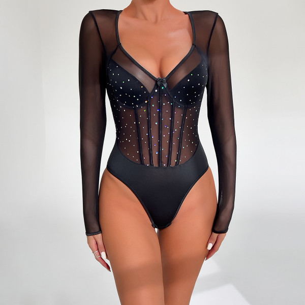 Sparkly Sequin Long-sleeved Jumpsuit