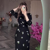 Loose and Breathable Casual Round Neck Floral Print Skirt Suit