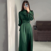 long sleeve belted puff sleeve dress