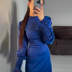 Pleated Waist Strappy Dress