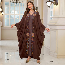 Beach cover-up rayon embroidered resort robe