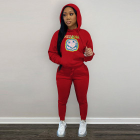 Heat Transfer Plus Fleece Hooded Two-piece Set