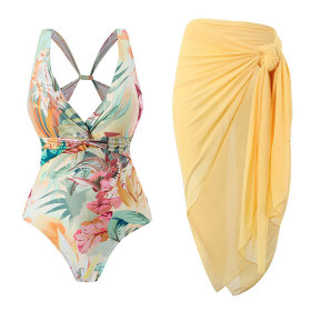 Retro Print Swimsuit Set