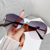 Rimless Polygonal Sunglasses