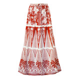 One Shoulder Mesh Skirt Swimsuit Set