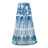 One Shoulder Mesh Skirt Swimsuit Set