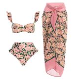 Split Mesh Skirt Swimsuit Set