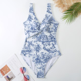 Retro Print Swimsuit Set