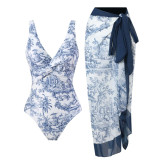 Retro Print Swimsuit Set