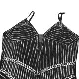 Strappy Arm-length Skirt with Rhinestones