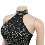 Hot Diamond Sleeveless Backless Sexy Arm-wrapped Dress