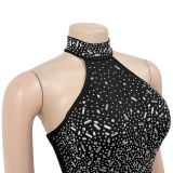 Hot Diamond Sleeveless Backless Sexy Arm-wrapped Dress